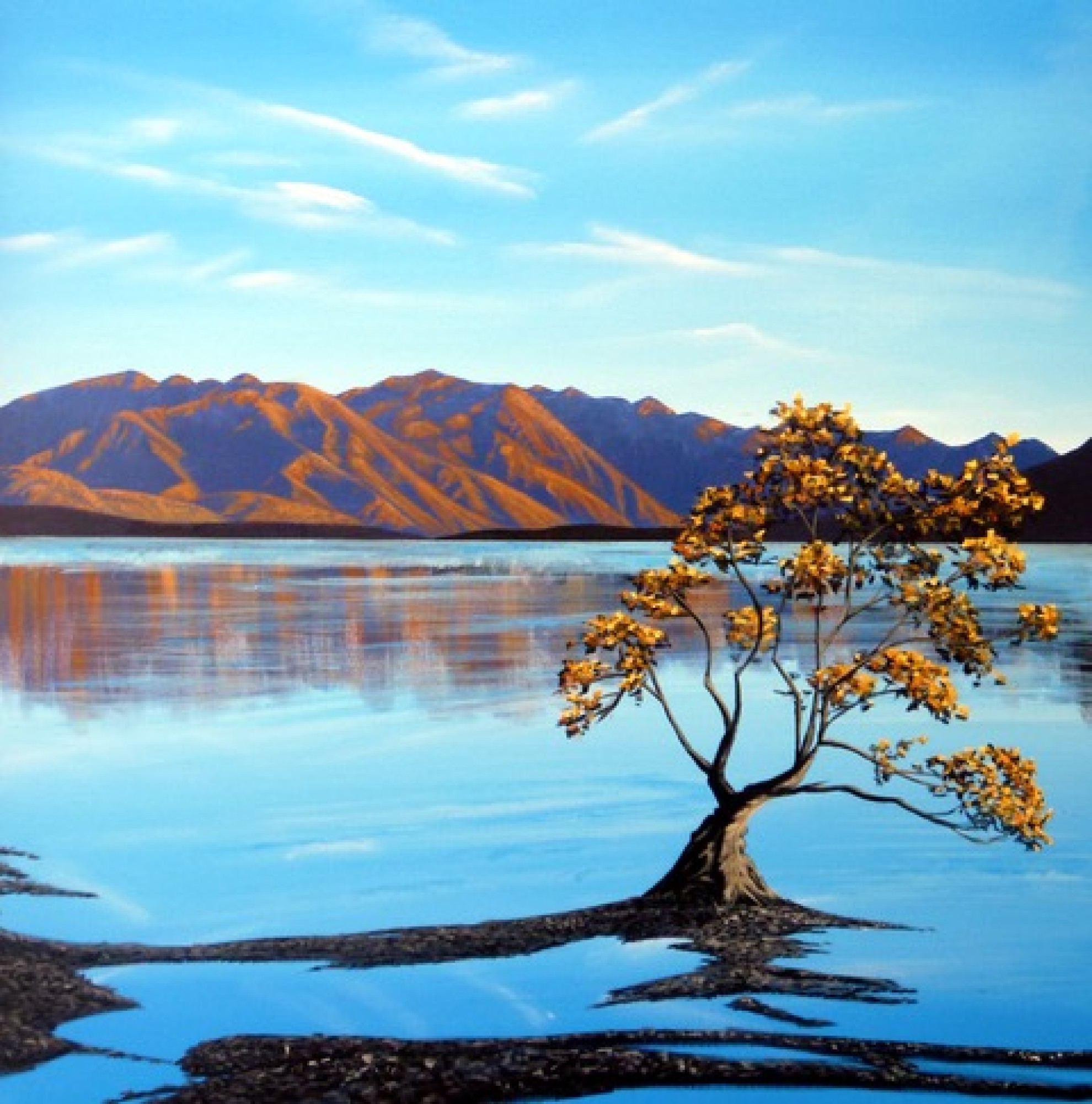 Lake Wanaka - painting by Kat McGettigan