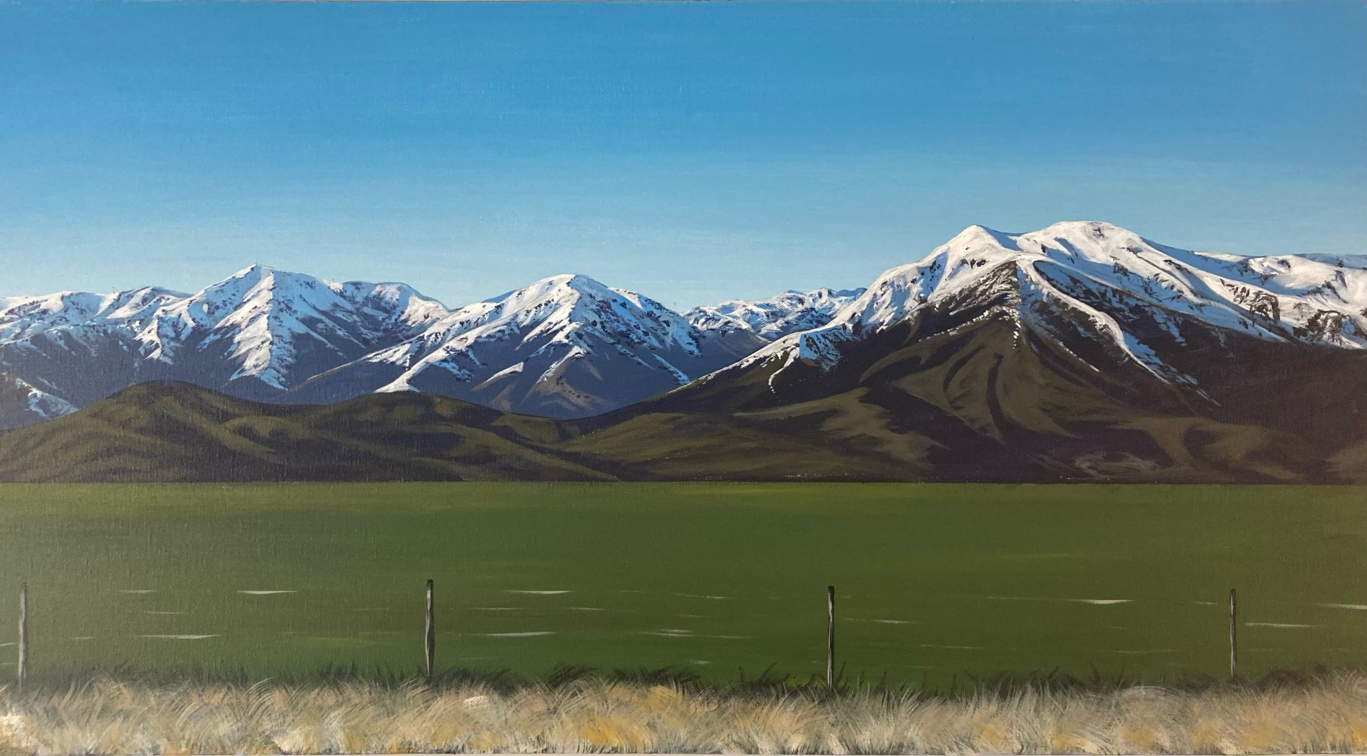 Painting by Kat McGettigan of the Torlesse Range